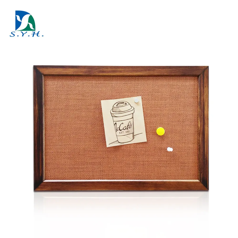 
magnetic fabric pushpin board with wooden frame 