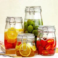 

Vacuum Glass Storage Jar With Plastic Cover Jars Seal Lids / heat-resistant glass jar /Glass Containers With metal Lids