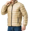 Khaki Hooded High Quality custom Puffer jacket / Puffy jacket / Quilted padded Jacket, Bubble jacket
