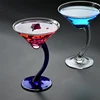 Bend Stem Glasses Cup Wine Drinks Blue Curved Stem Martini Glass Cocktail Glass