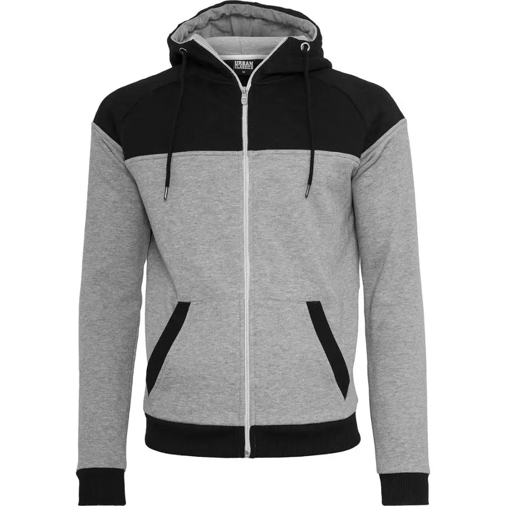 
2020 fashion Grey and black zip up hoodie 