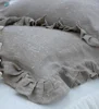 White Color linen coverlet - white bed cover - ruffled coverlet - white bedspread - ruffle whited bedsheet