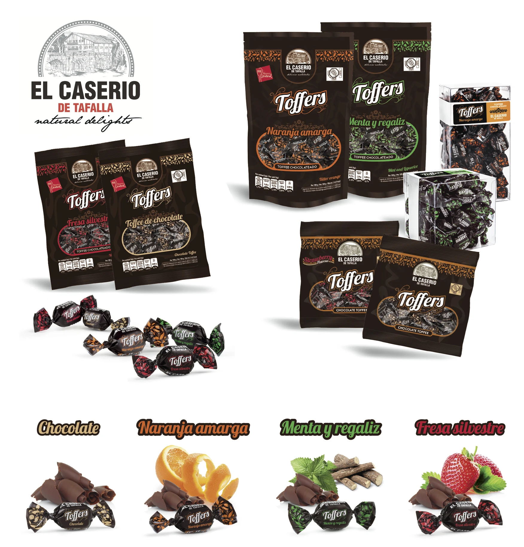 
European Halal Toffers Toffee with Natural Flavor Pallets - Chocolate Flavour | El Caserio 