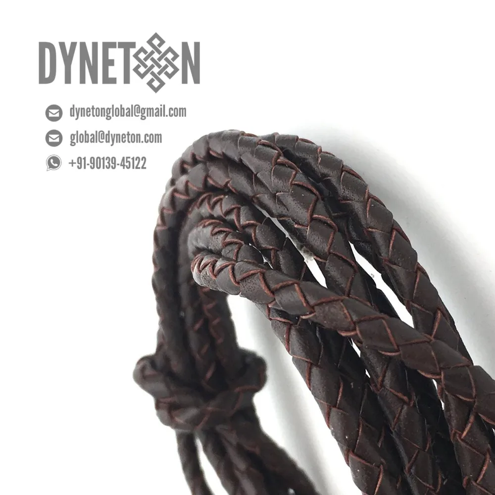 4mm Braided Leather Cord For Jewelry Necklace Bracelets Fashion