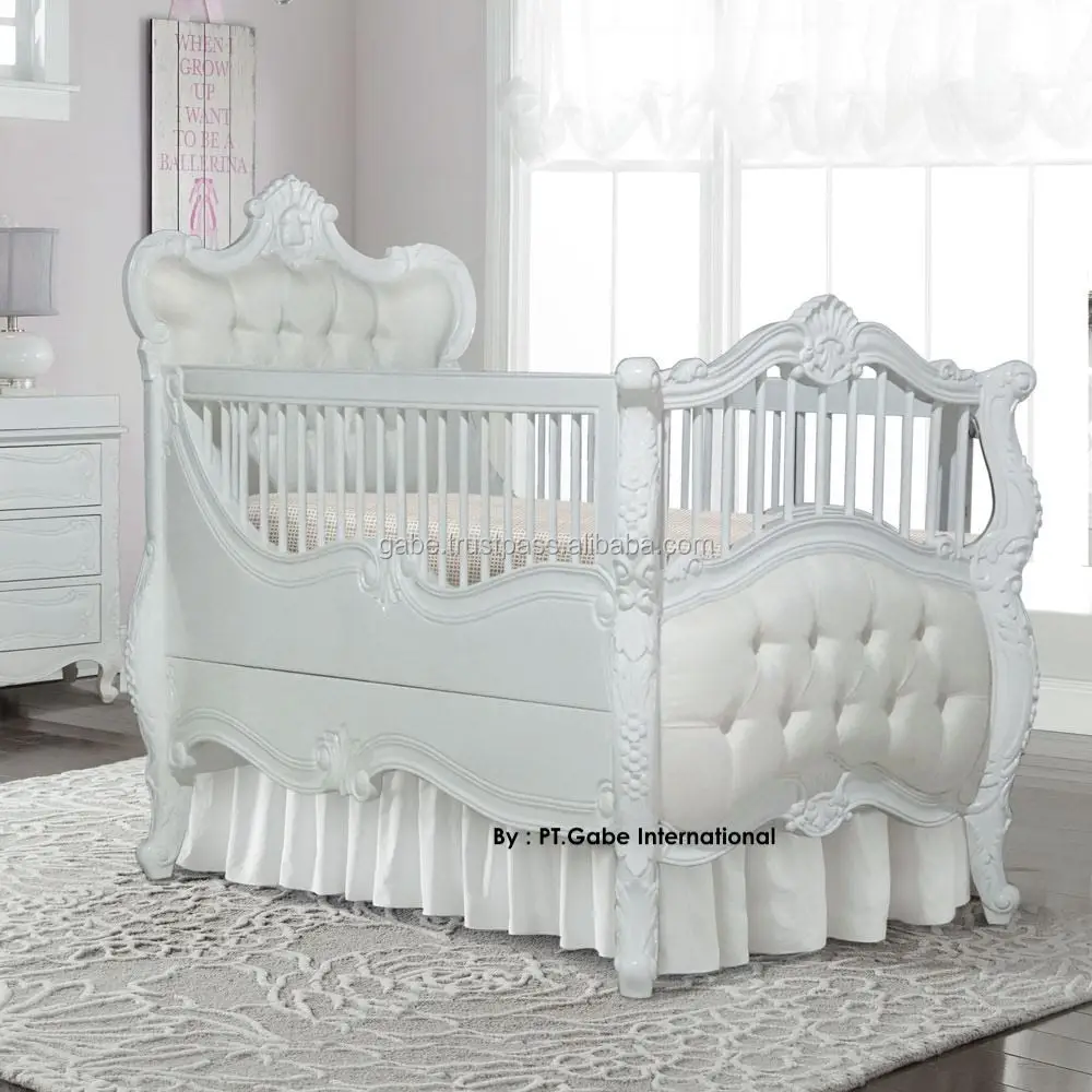 distressed white crib