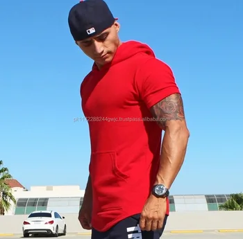 mens short sleeve workout hoodie