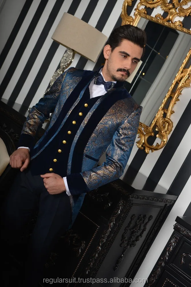 
Custom Made Blue High Quality Wedding Men Suit 