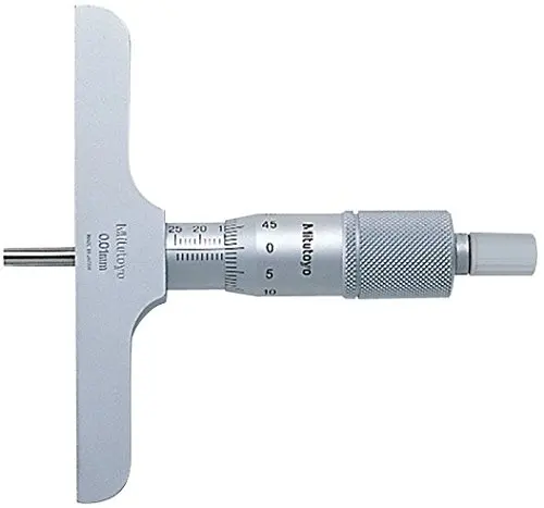 Micrometer Type 4 x 0.63 Base +//-0.003mm Accuracy Mitutoyo 128-106 Vernier Depth Gauge 0.001 Graduation 0-1 Range