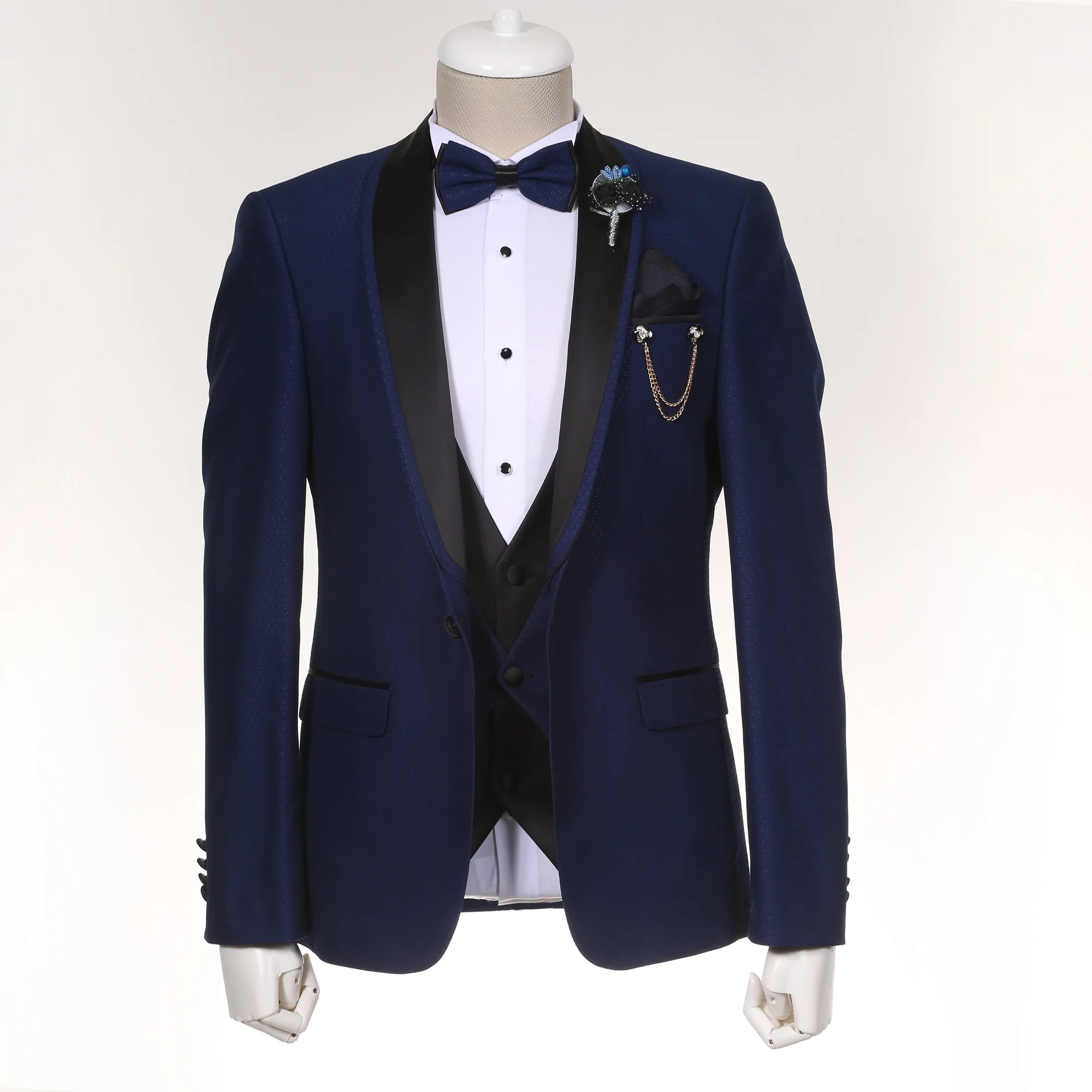 
High quality tuxedo formal black two botton suit for men 