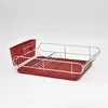 Useful Red Color Wire Dish Rack & Cutlery Holder Set