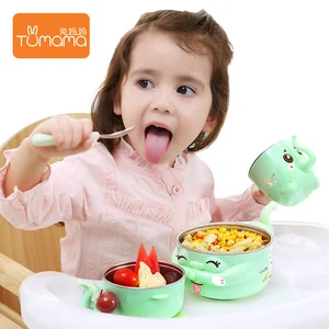 kids 316 stainless steel food warmer feeding bowls spoon set baby bowl