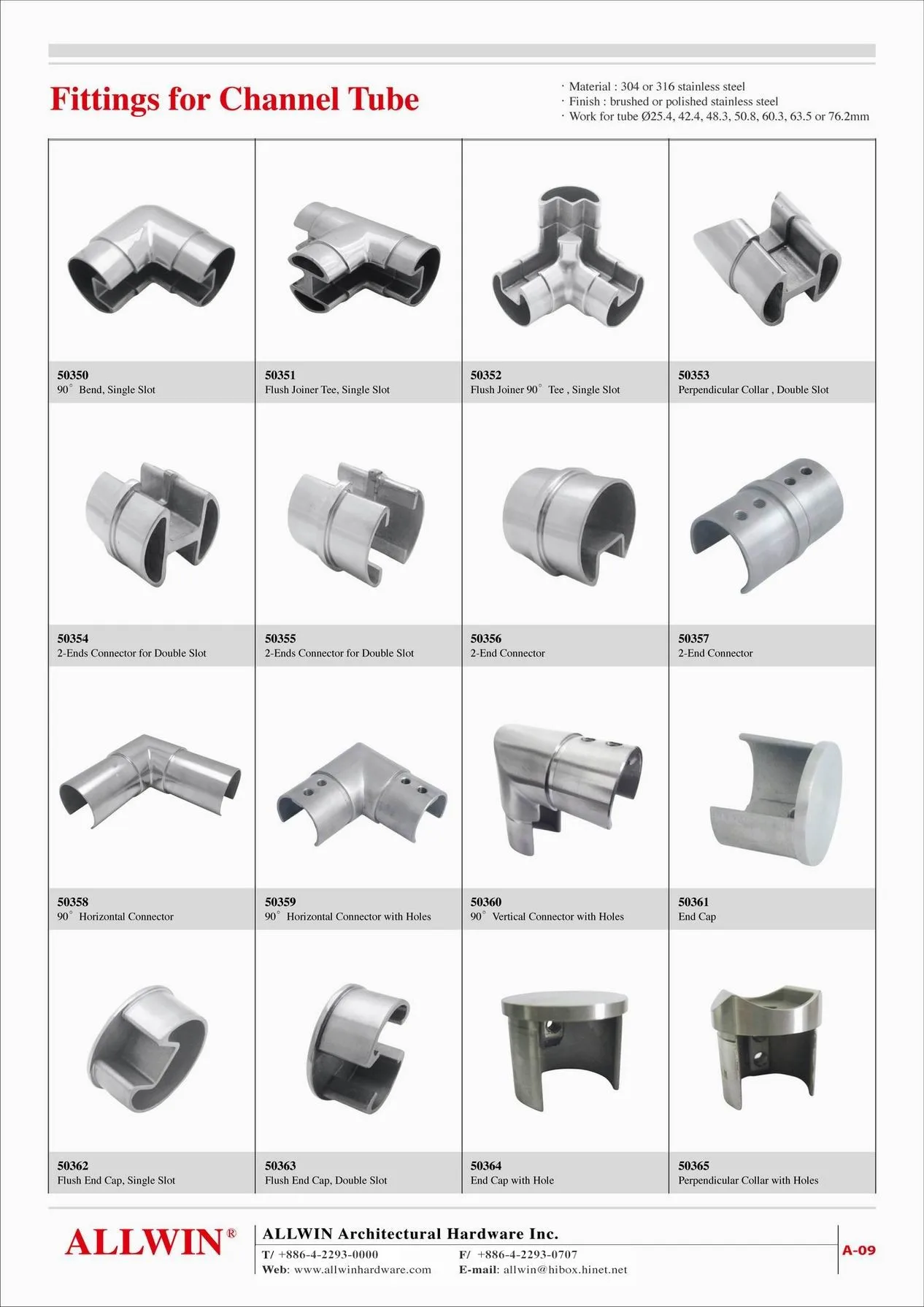 Stainless Steel 180 degree Round Handrail Pipe Connector
