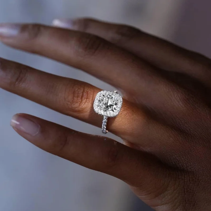 

CAOSHI Romantic Wedding Ring Cubic Zirconia Jewelry Wedding Band 925 Silver Plating Diamond Ring