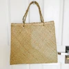 Flat rectangular seagrass bag for summer