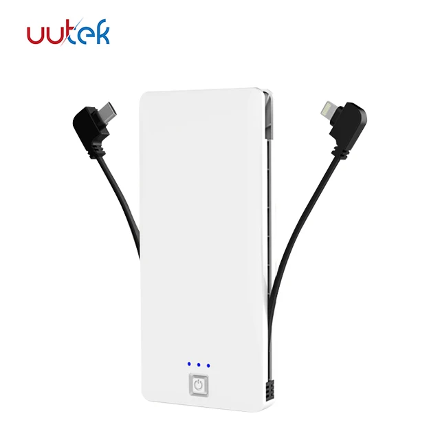 

UUTEK RSQ8-B All in one 5000mAh portable power bank with built in all plug AC adapter Type-C and cable + 2 USB ports