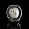 Hot sale natural fresh water huge pearl 925 sterling silver women's fashionable statement bold ring