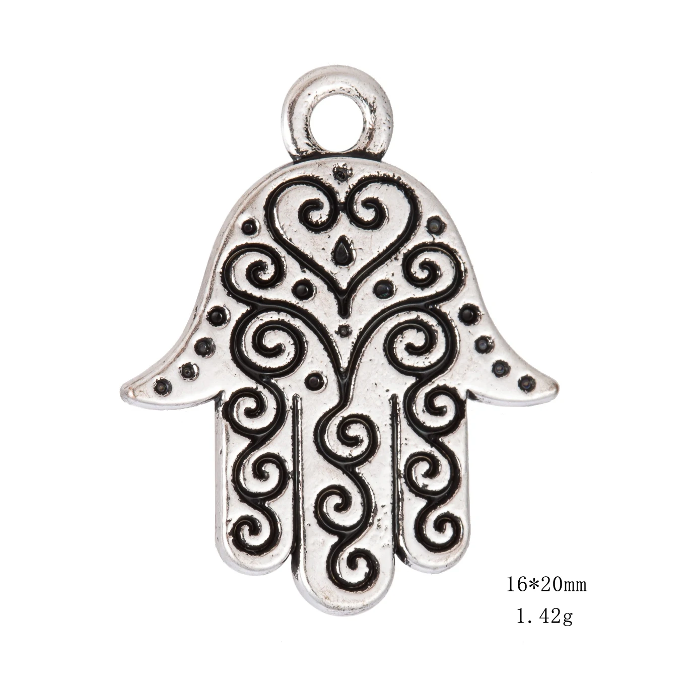 

Antique Silver Hamsa Hand Charms Vintage Style Handmade Jewelry