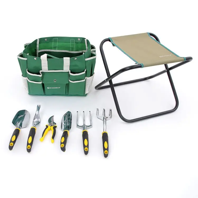 C&c Multi Function House 8 Piece Hand Garden Tool Set With Bag,Foldable