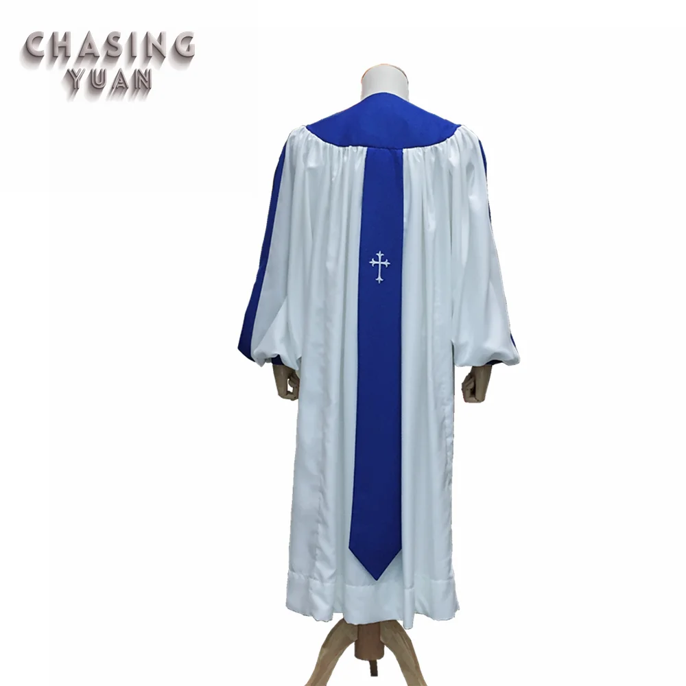 Wholesale Custom White/blue Church Choir Robe Buy Choir Robe,Church