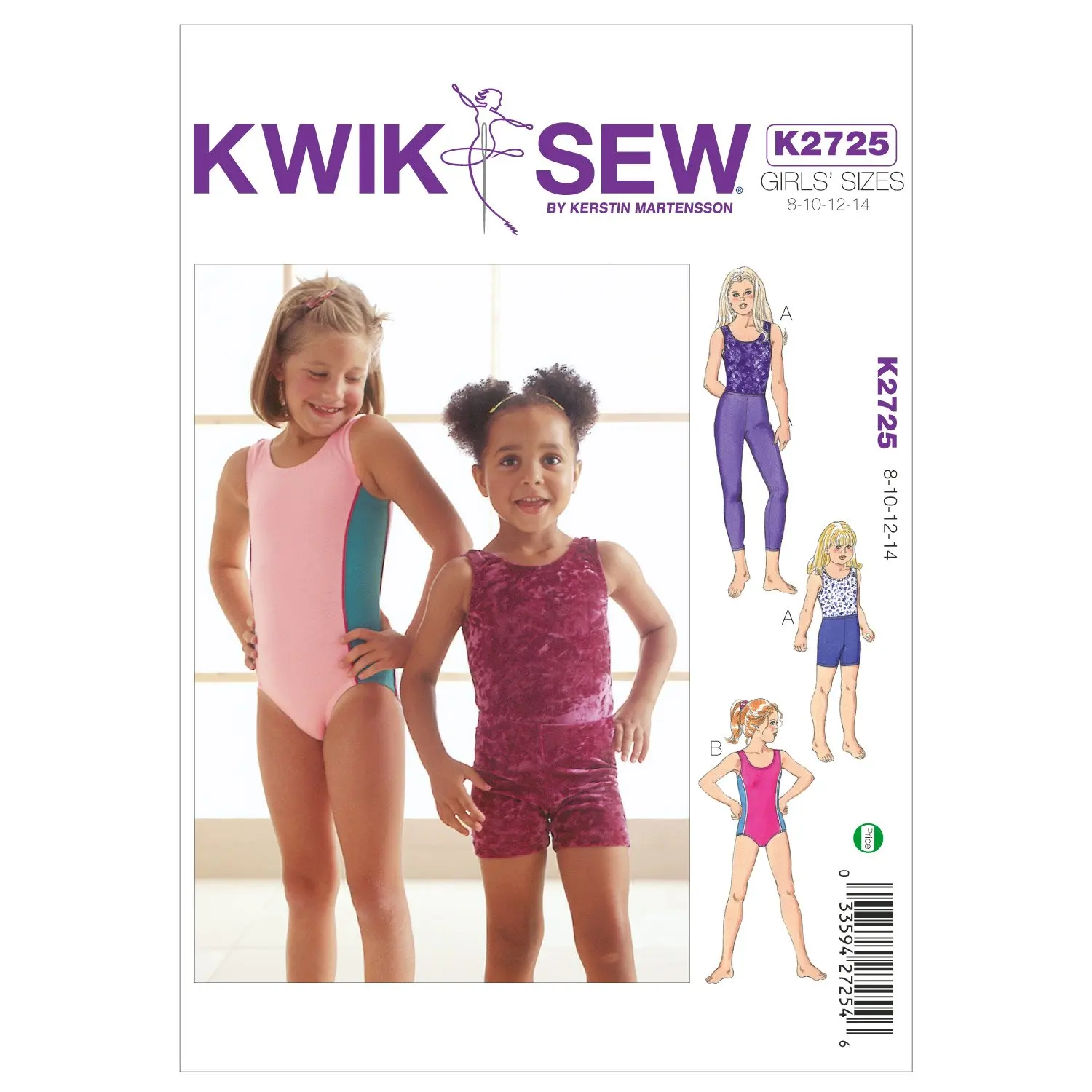 Kwik Sew K2725 Leotards Sewing Pattern, Leggings and Shorts. 