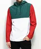 Mens jacket 2018 half zipper custom pullover 100% polyester solid color windbreaker jacket with stomach pocket