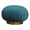 Pouf Ottomans on Brushed Brass Base