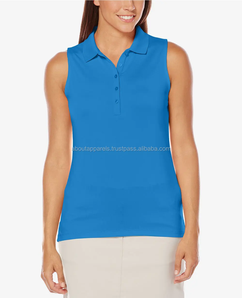 Top Fashion Western Ladies Classic Sleeveless Top Print Polo Shirt