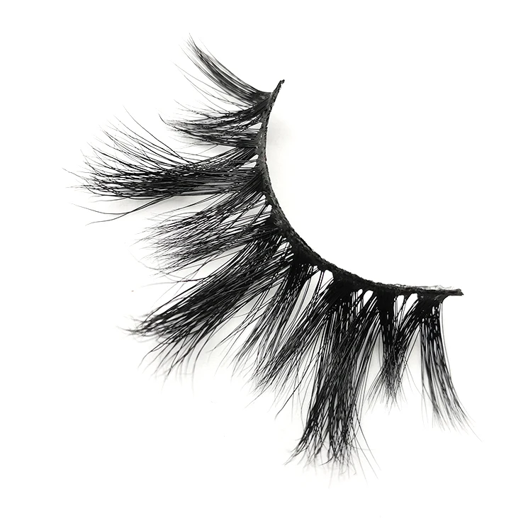 

Wholesale Luxury 25mm Long Mink Eyelash Full Strips Mink Fur Lashes Private Label Eyelash Box, Natural black