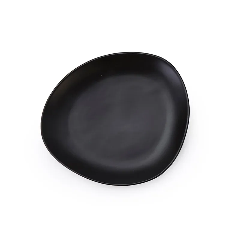product-Horeca Porcelain Matt Black Plates Restaurant Dinnerware Platter, Porcelain Plate Black Bulk