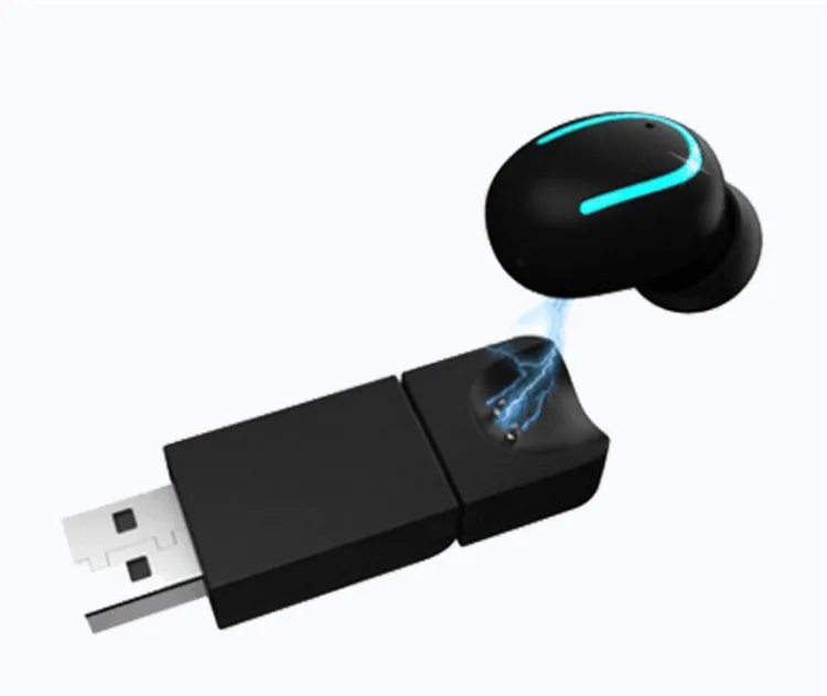 

Auricular Bluetooth Hbq 13s invisible headphones with 4 hours playing, White/black