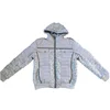 Crew neck winter center zipper jacket