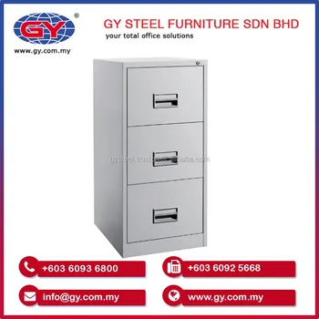 3 Drawer Office File Storage Cabinet Rack With Plastic Recess Handle