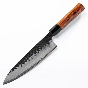 Image of Handmade Chef Knife 3 layers Japanese AUS10 steel Kitchen Knives ECO Friendly Cooking Tools Vegetables Slice Kurouchi finish NEW
