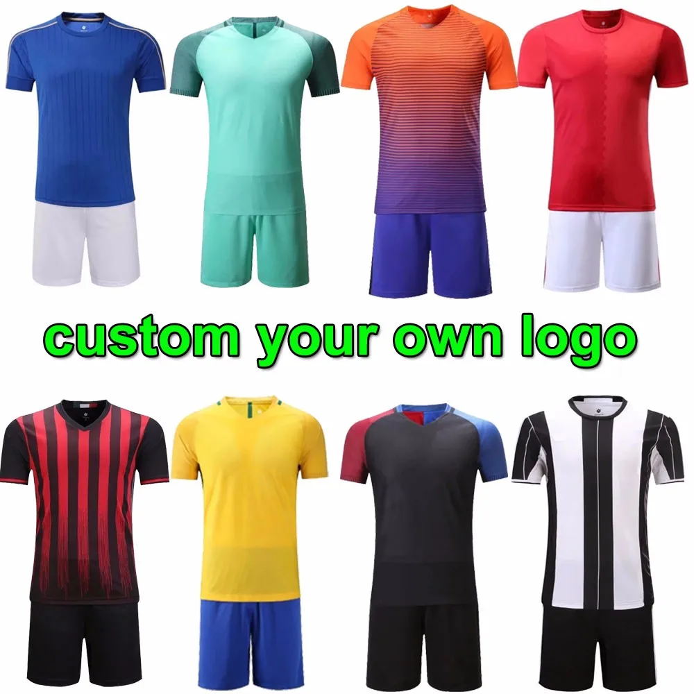 2018 Season New Style No Logo Black Green Soccer Uniform Customized