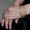 18k Yellow Gold Bracelet, Pave Diamond Cage Bangle, Gold Diamond Jewelry Manufacturer