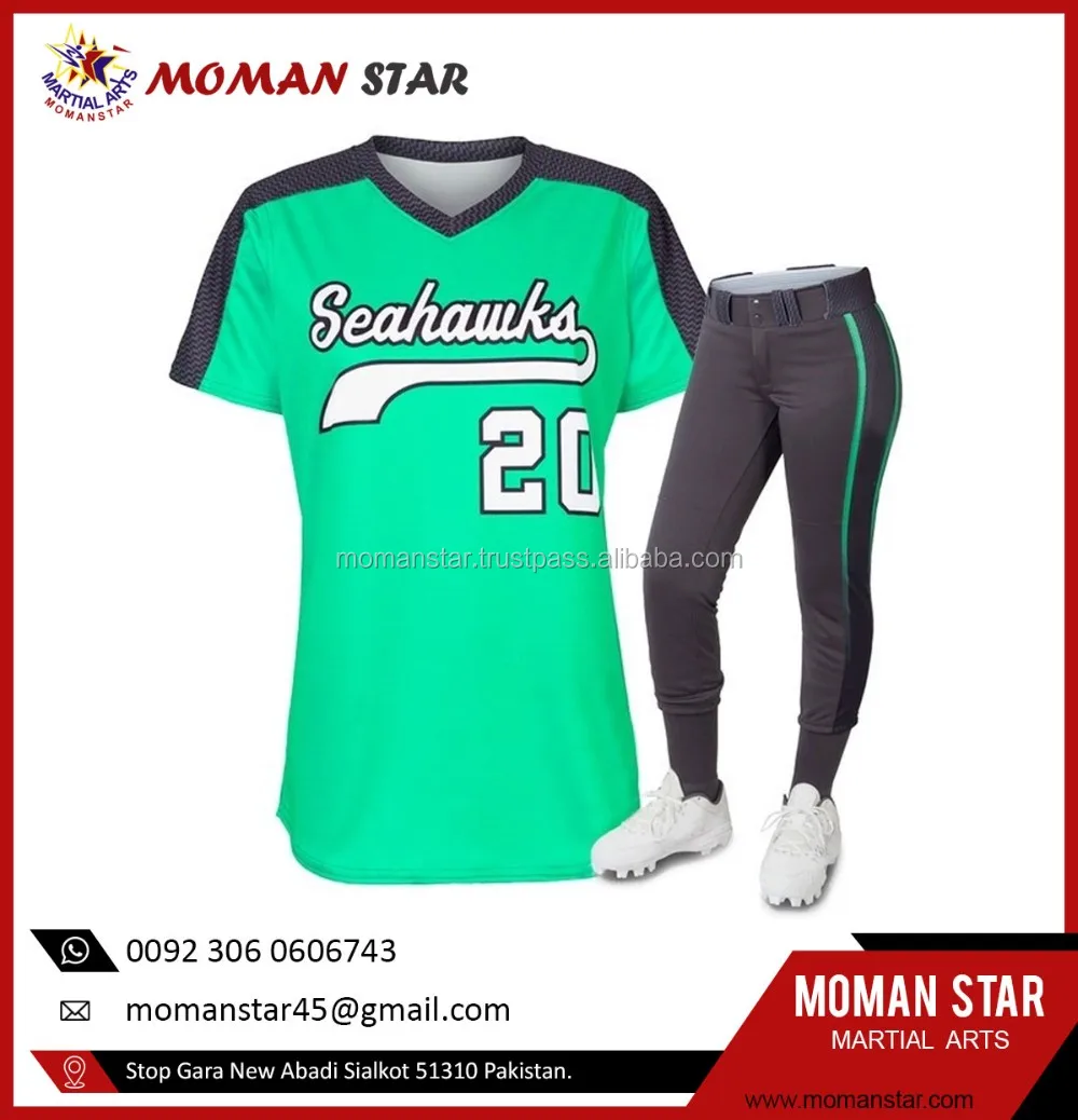 Source 100% polyester custom long Sleeve sublimation softball uniform for  women on m.