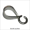 Sterling Silver Jewelry Pinch Pendant Bails with Loop Below