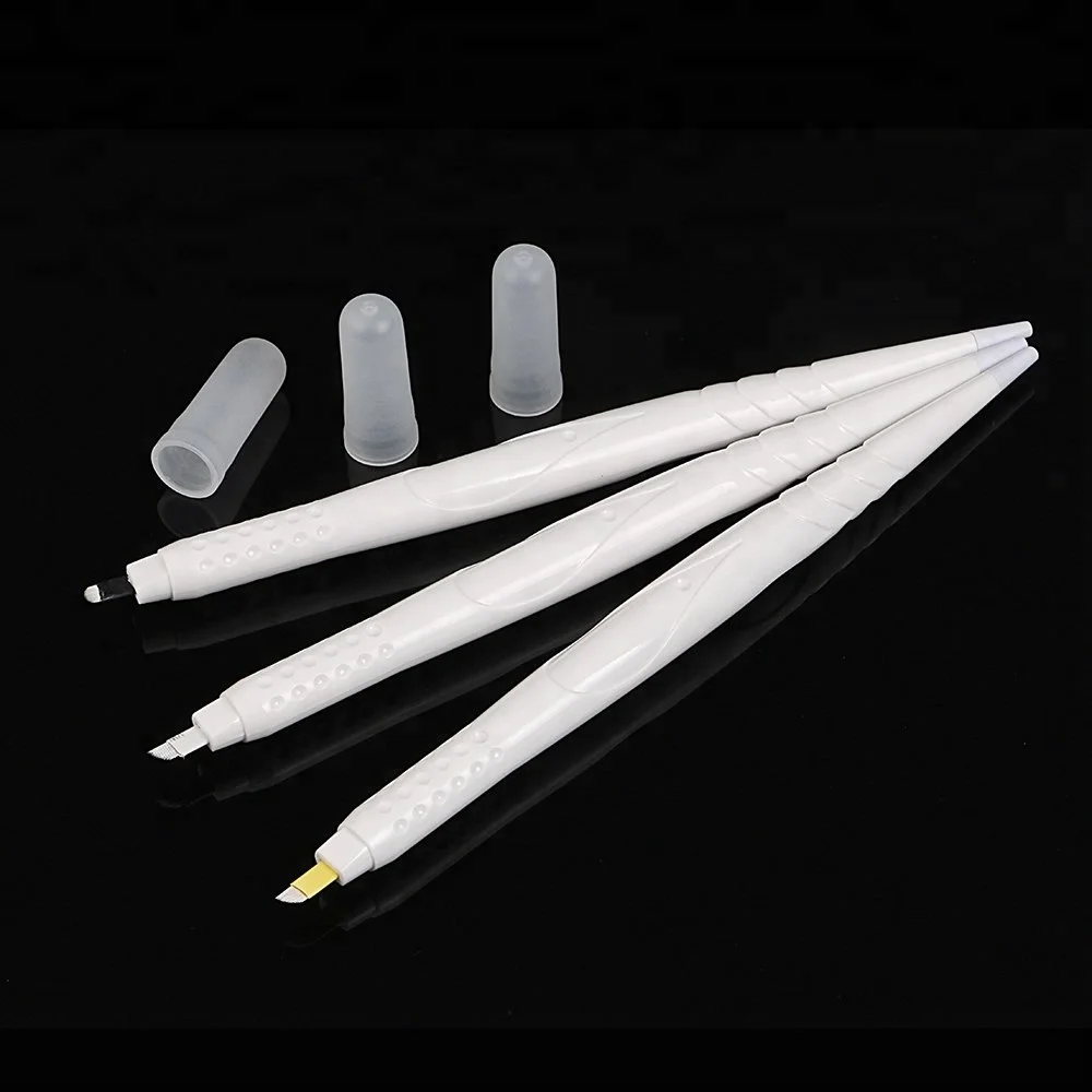 

Tattoo Pen Permanent Makeup Manual Eyebrow Microblading Disposable Hand Holder For Microblading or Shading Ombre Tattoo, White