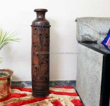 Handmade Home Decor Terracotta Vase Walnut Brown Polished