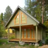 log cabin set " Kaleva" holiday home double glazed windows nordic material EC5 C24 prefabricated