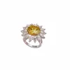 Fancy Vivid Yellow Diamond Ring in White Gold with Marquise Diamonds GIA 7.24ct