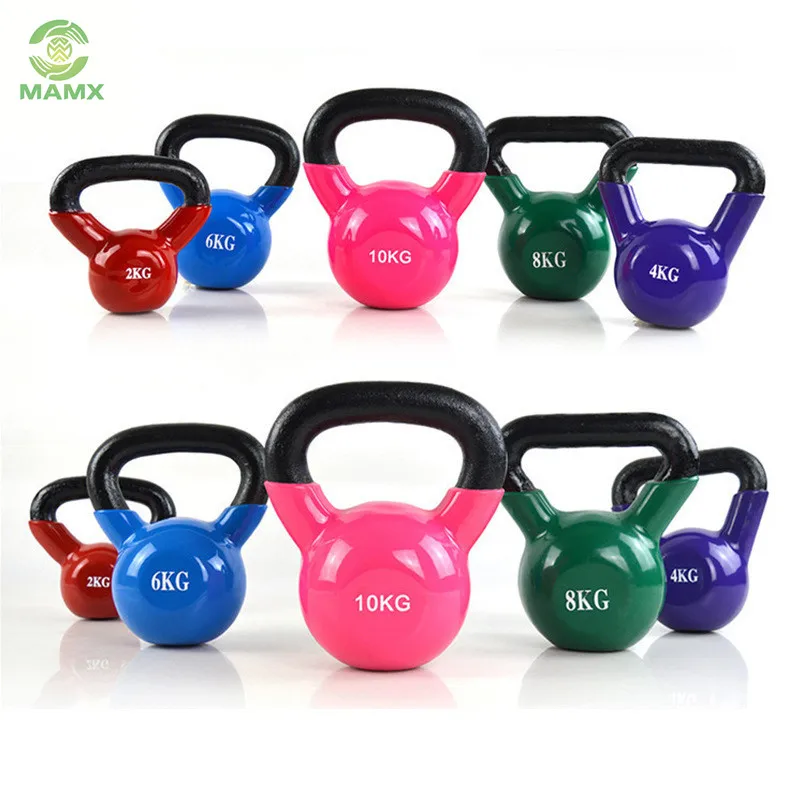 

China custom Weightlifting Cast Iron Vinyl Kettlebell For Wholesale, Various colors