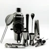 High Quality Unique Custom Logo Perfect Home Bar Gun Metal Shine Matt Black color plated Stainless Steel Cocktail Shaker set