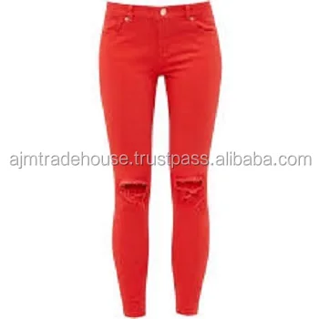 ladies red jeans