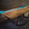 Industrial Wood and Epoxy Resin Dinning Table