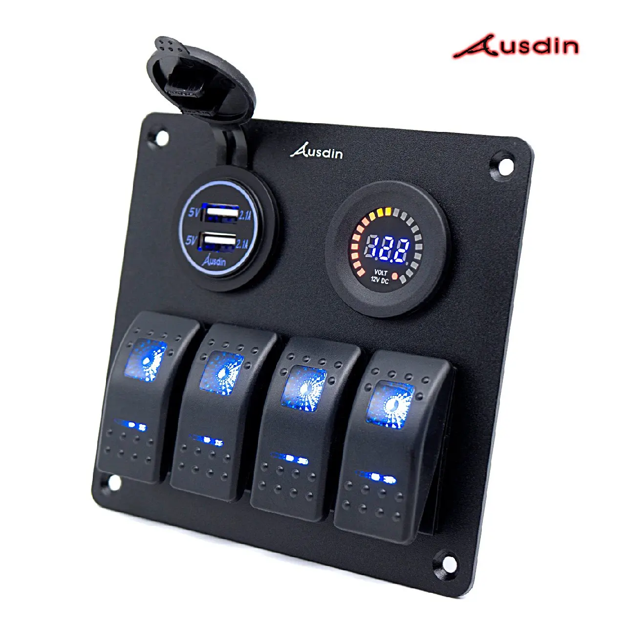 Buy Marine Switch Panel, Ausdin Heavy Duty Aluminum Panel Waterproof