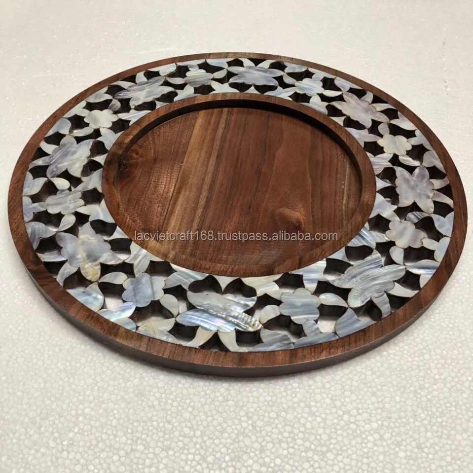 High Quality Best Selling Kuwait Map Tray With Mother Of Pearl Tray/mop Serving Tray From