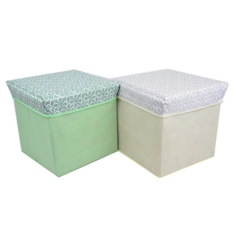 Square Foldable Nonwoven Ottoman Storage Stool Box With Pvc Lid Buy