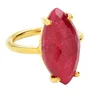 Dyed Ruby Gold Vermeil Marquise Bezel Ring