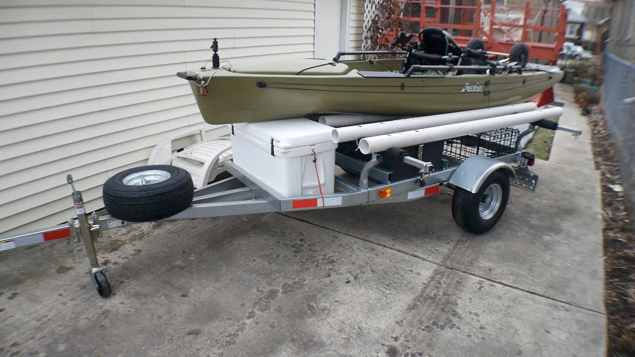 Capacity Folding Boat Trailer Single Axle 2000 Lb Galvanized For Kayak